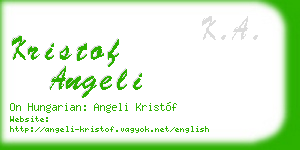 kristof angeli business card